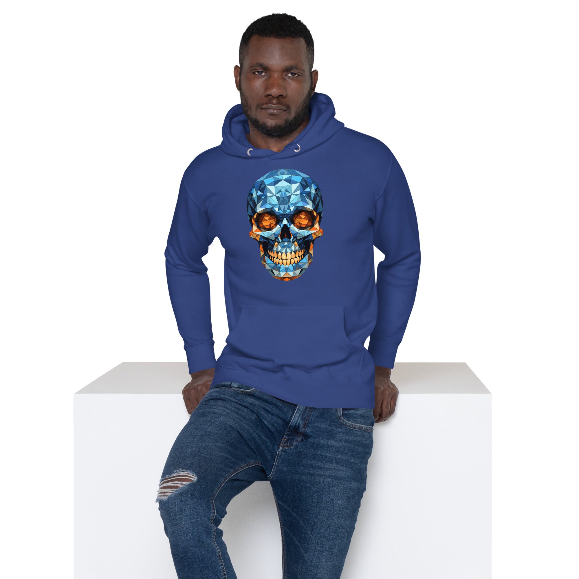 Blue cheap skull hoodie
